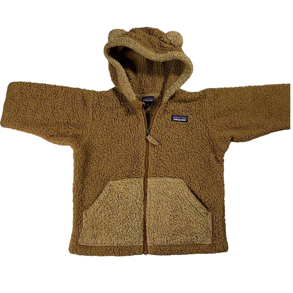 Patagonia Kids Teddy Fleece Jacket in Brown
